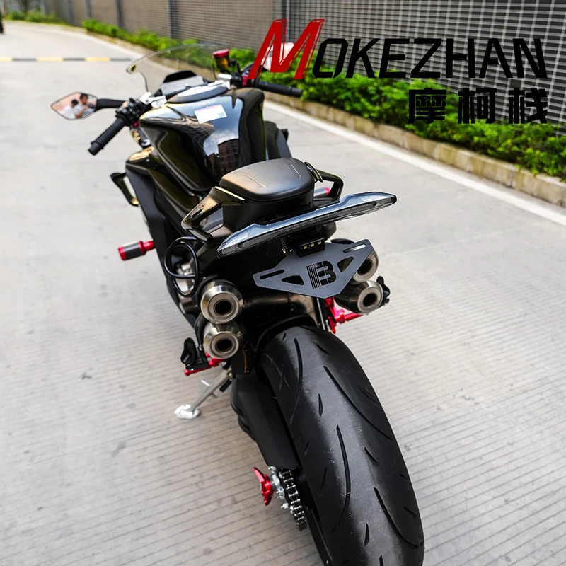 CF 750SR-S 750SS 750 SR SRS SR-S용 통합형 테일 라이트 및 번호판 브래킷 슬림 디자인 접이식 번호판 랙
