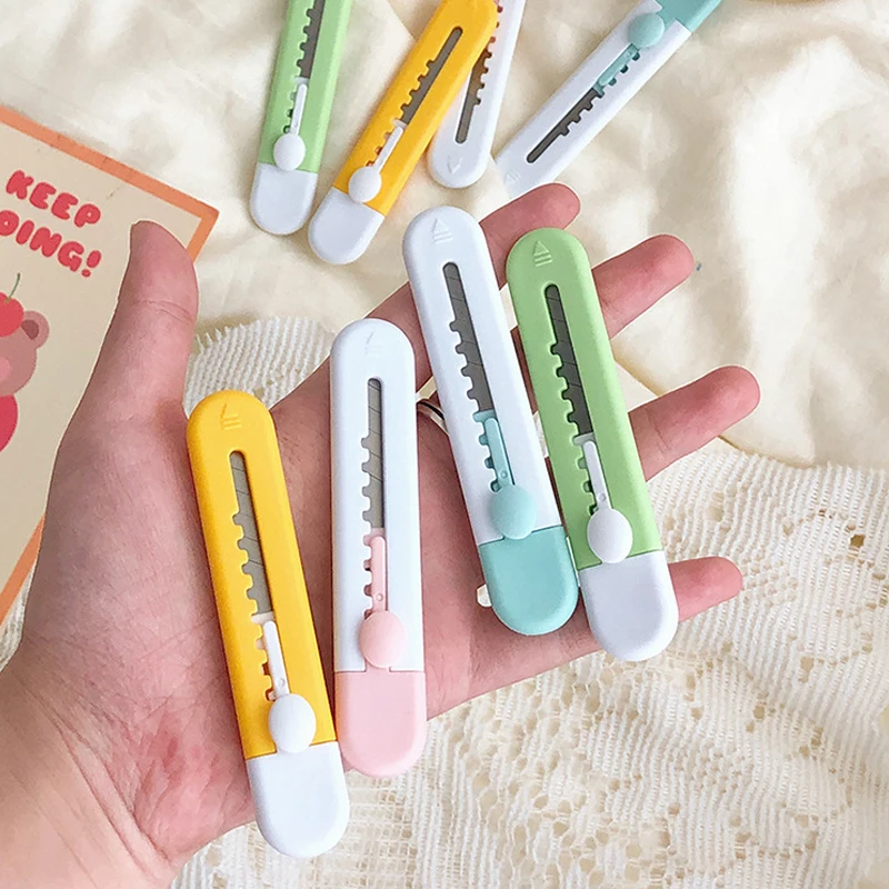 1pcs Retractable Box Cutter Kawaii Utility Knife For Opening Packages  Letter Envelope Sharp And Easy To