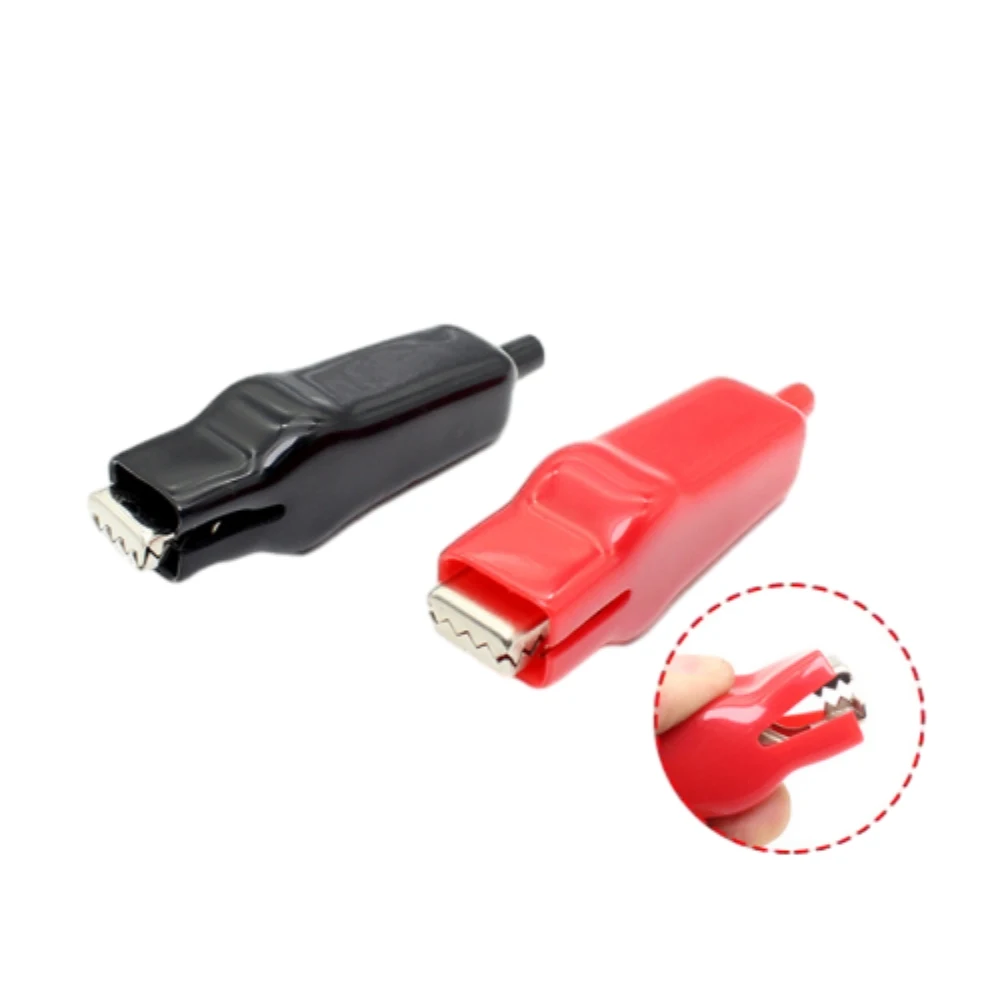 2PCS Alligator Clip 20A PVC Sheathed Nickel-plated Iron Alligator Clamp DIY Test Lead Crocodile Electrical Clip Electrical Tool