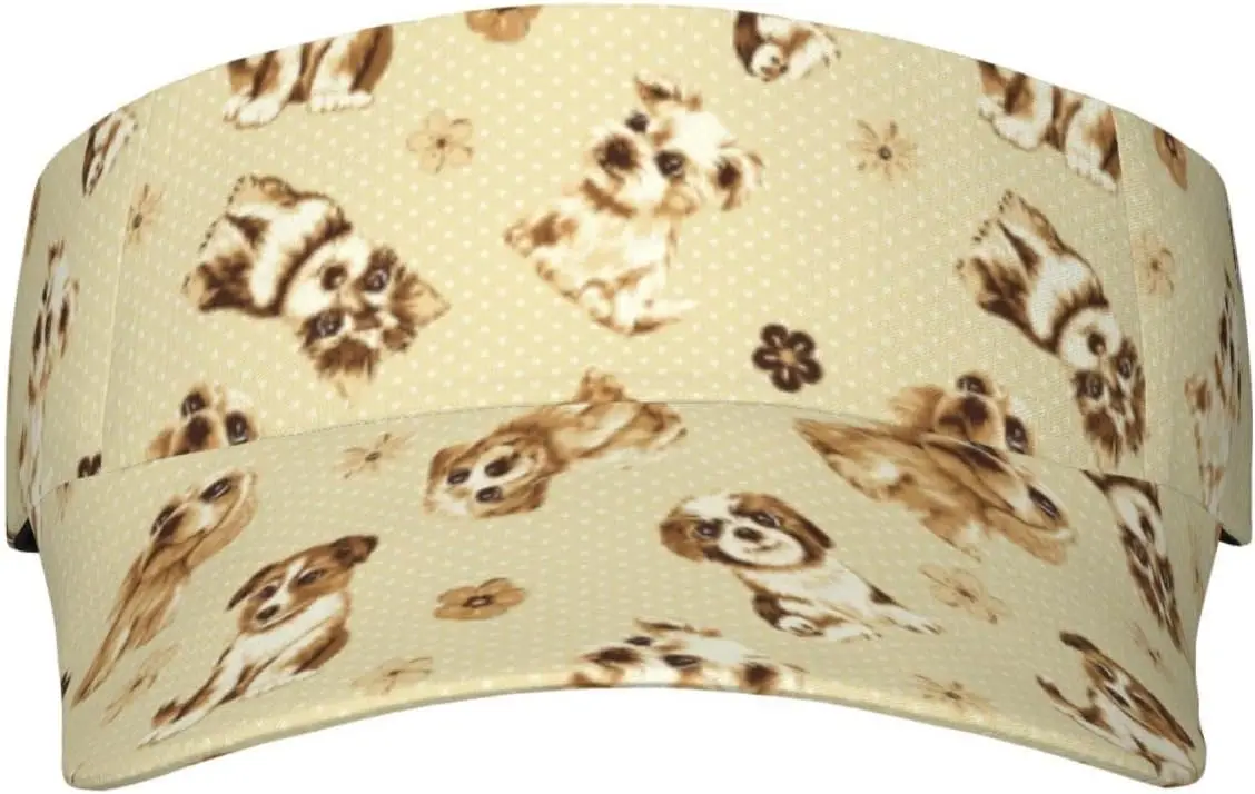 

Sport Sun Visor Hat Cute Flower Puppy Dog Women Men Sun Hat Cap for Hiking Beach