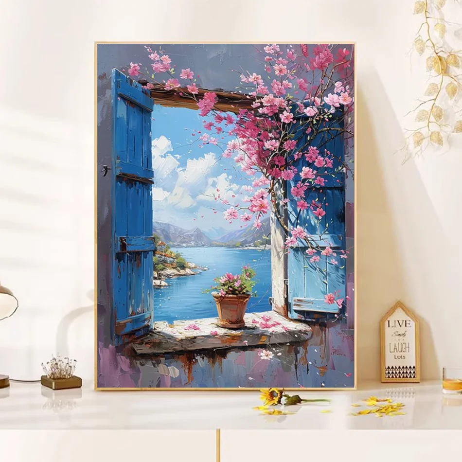 GATYZTORY Paint by numbers Handpainted Town Painting by numbers For adults 3