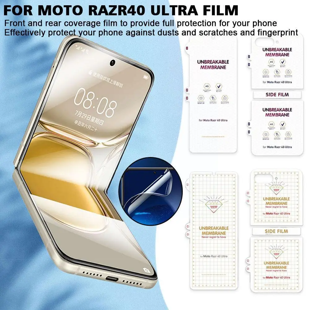 2 Style Hydrogel Film Per Motorola Razr 40 Ultra Screen Back Rear Protector Protezione Morbida Trasparente Clear Oleopho B3N4