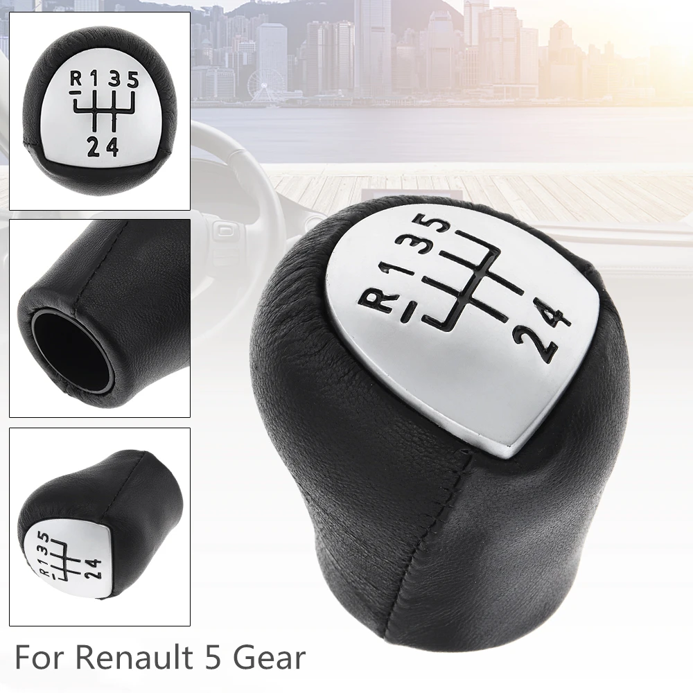 

5 Speeds ABS Plastic Leather Car Manual Handball Gear Shift Knob Fit for Renault Clio Kangoo 2006 2007 2008