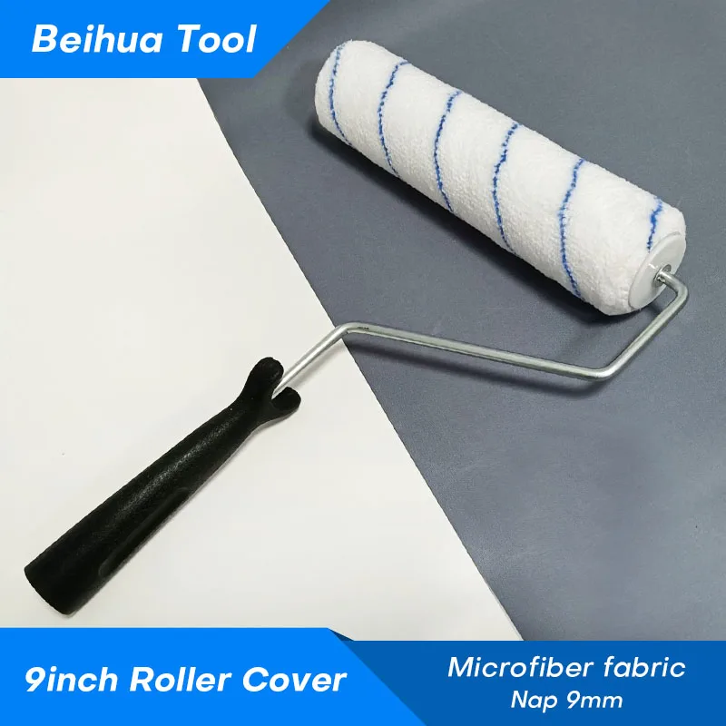 4PCS/set 9inch Paint Roller Brush Kit for Wall Decoration Microfiber fabric Nap 6mm/9mm/18mm US Roller Cover Roller Frame