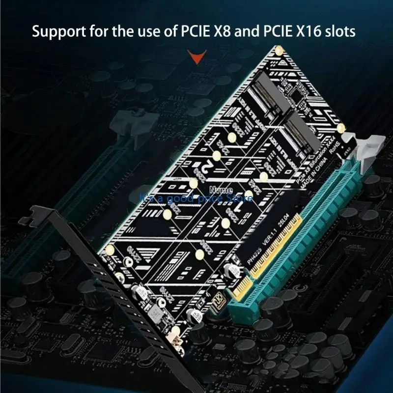 M.2 장치 어댑터 카드 데이터 이동을 위한 NVME 스토리지 PCIE 5.0 분리기 2개
