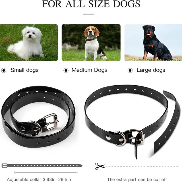 Electric Dog Training Collar Detachable Bark  Rechargeable Anti Barking Shock Vibration Collar for All Dogs Pet with Clicker 4