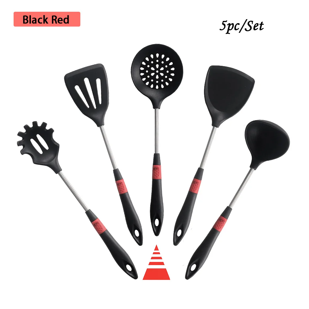 5Pcs Kitchen Cooking Utensils Set Stainless Steel Cooking Tools Reusable Kitchen  Gadgets Washable Spoons Spatula Cookware Set - AliExpress
