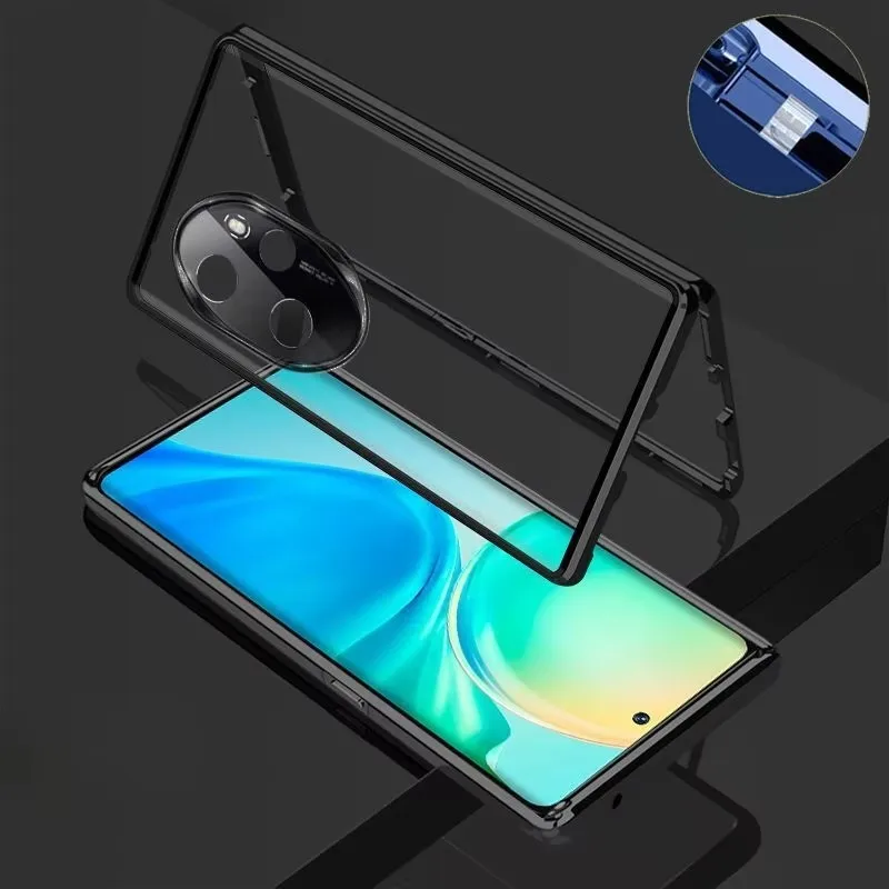 360° Full Protection Magnetic Case with Double-Sided Tempered Glass Cover
