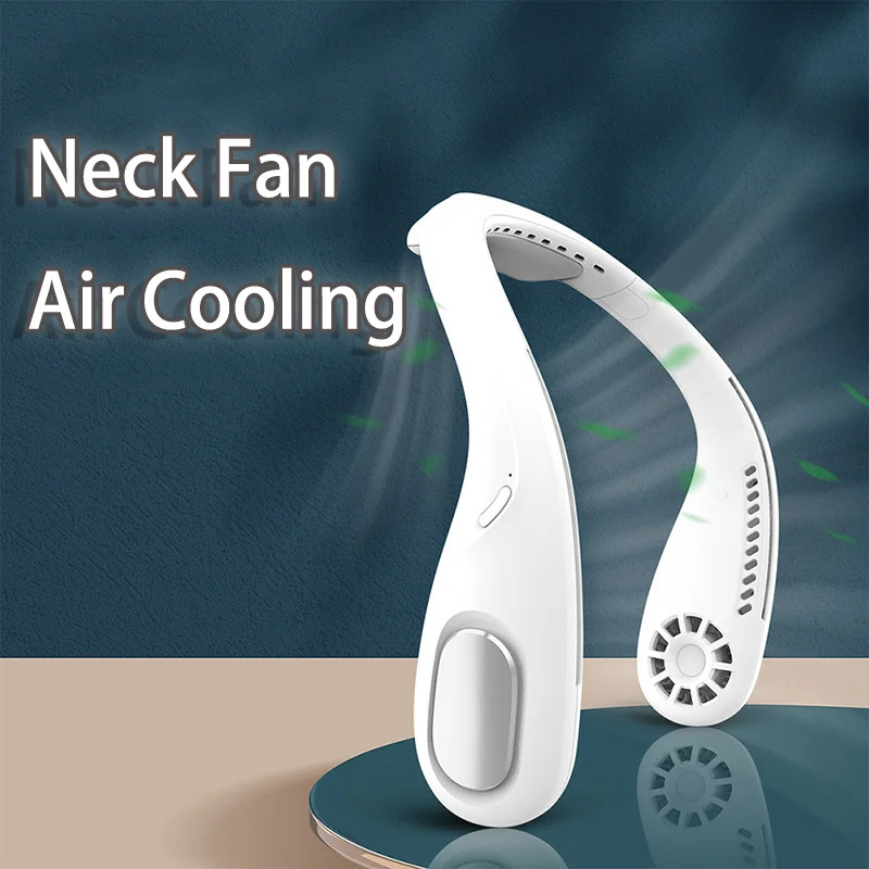 Mini Neck Fan Bladeless Hanging Fans USB Rechargeable Air Cooling for Summer Outdoor Sport Personal Neckband Handheld Fans FS132