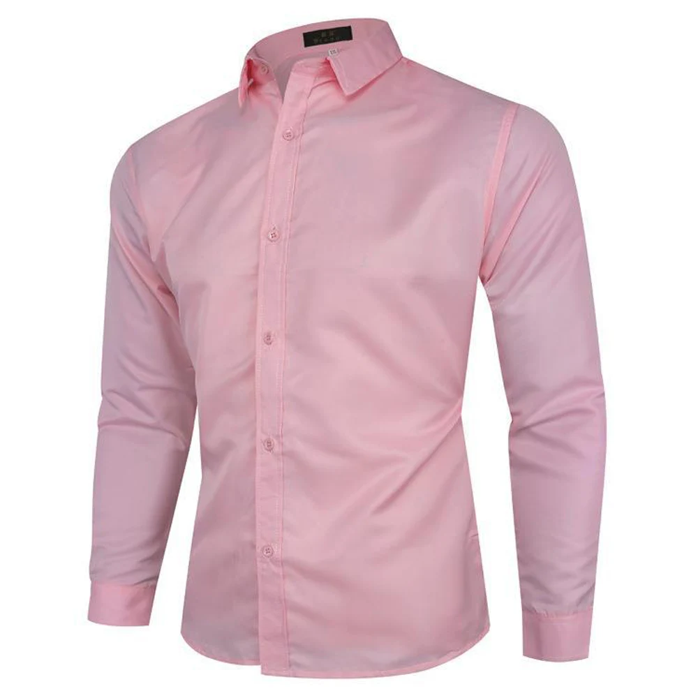 Mens Long Sleeve Button Office Shirt