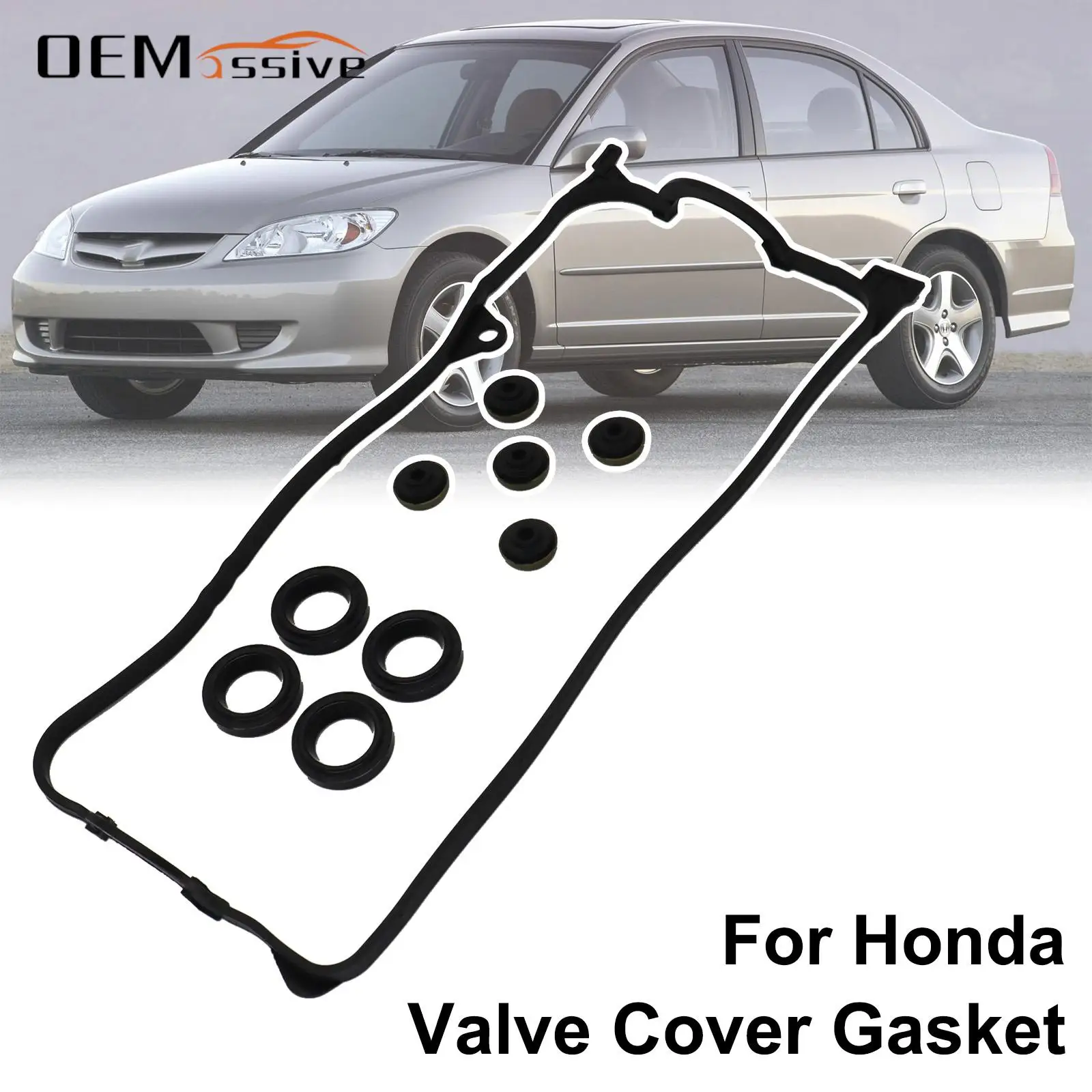 Accessories Engine Valve Cover Gasket Set For Honda Civic 1.7 L4 V-TEC D17A1 D17A2 D17A6 D17A7 2000 2001 2002 20-07