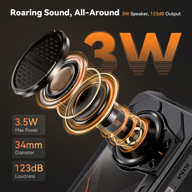 Cubot KingKong Power 3, защищенный смартфон Android 14, динамик 123 дБ, Helio G99, экран 120 Гц 6,72 дюйма, расширенная до 24 ГБ ОЗУ, 256 ГБ ПЗУ, аккумулятор 10200 мАч, камера 100 МП, NFC, 4G телефон 2