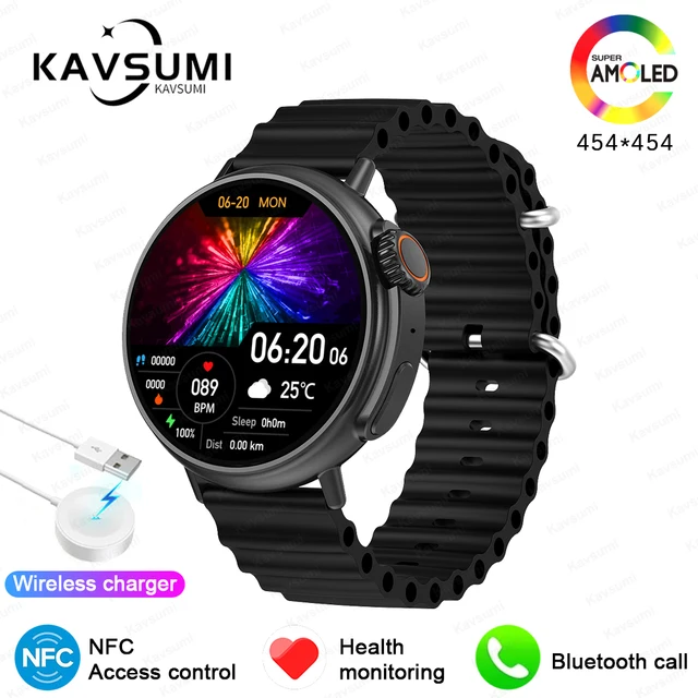KAVSUMI New NFC Smart Watch Men AMOLED Ultra Series Sports Bracelet