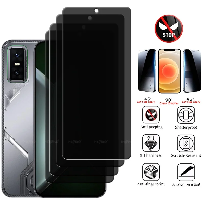 1/2/3/4 Stück für Infinix GT 30 Pro Glas Infinix GT 30 ProTempered Glass 9H Privacy Anti-Spy Displayschutzfolie Infinix GT 30 Pro