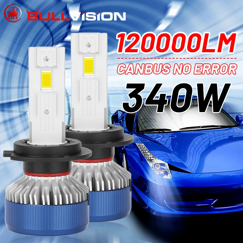 

Лампа BULLVISION H1 для фар головного света, 340 лм, 9005 Вт, лампа для фар головного света, H7, H4, H11, H8, H9, 9006, HB3, 9012, HB4, HIR2, H16, CAN-шина, без ошибок, автомобильная лампа головного света