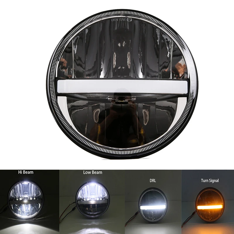 

Led Headlight 7Inch Angel Eyes 60W Bulbs 6000K Running Lights Fog Accessories For Jeep Car Lada Niva 4X4 Uaz Hunter Hummer 12V