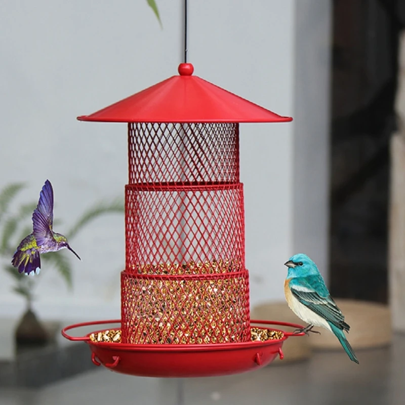 

Bird Feeder Metal Three-layer Garden Bird Feeder Tray Bird House Pet Feeder Squirrels-proof Installation House Feeder