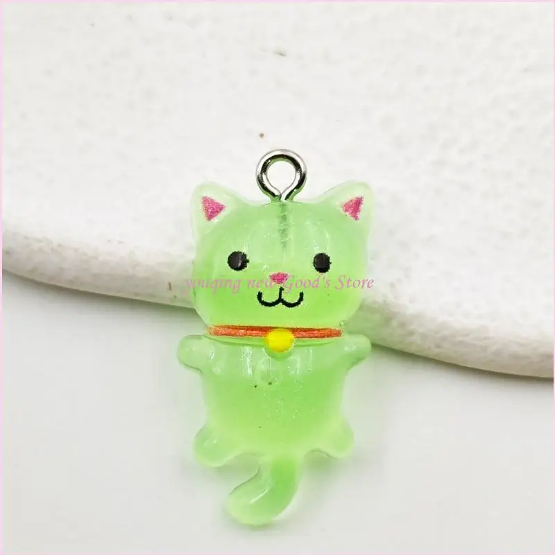 57qa 10pc Creative Katzen Anhänger Accessoire Harz Katzen Charme Variante für unverwechselbare handgefertigte Schmuck und – Detail 8