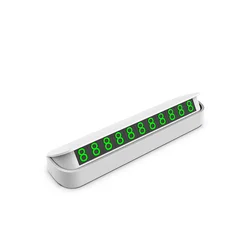 Luminous Temporary Parking Number Plate & Phone Holder Car Accessory (White)