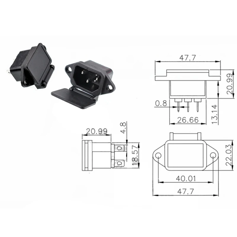 C13 C14 PDU UPS Wiring Connector 1PCS for 3D Printer
