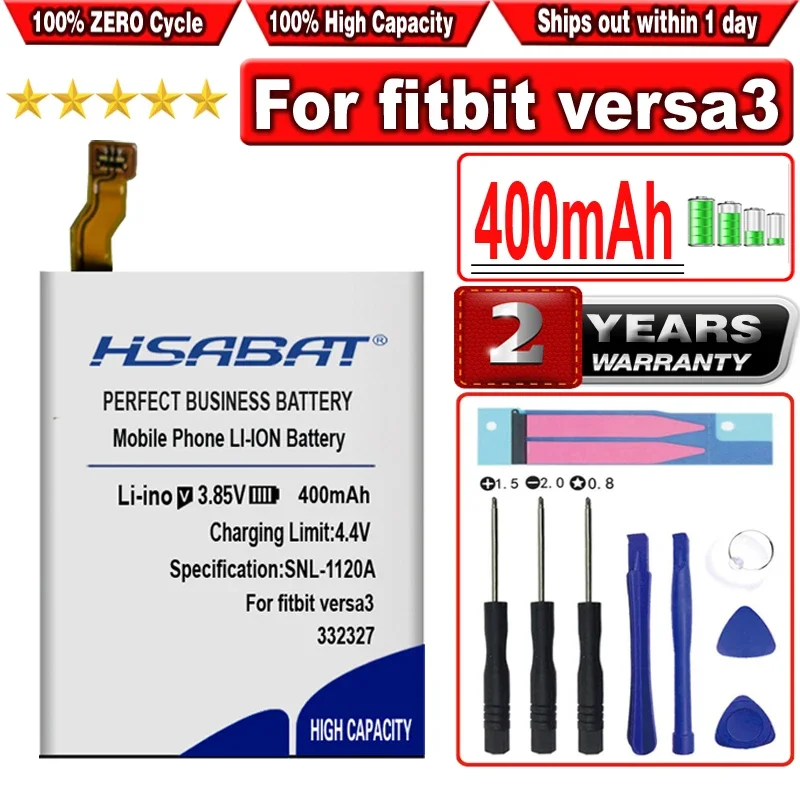 HSABAT 100mAh~500mAh Battery for Fitbit Versa Charge HR