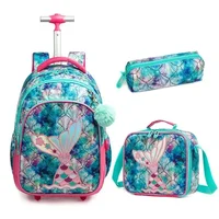 Children School Backpacks for Teenagers 3 in 1 School Backpack for Kids Girls Mermaid Schoolbag with Lunch Bag Pencil Case 1