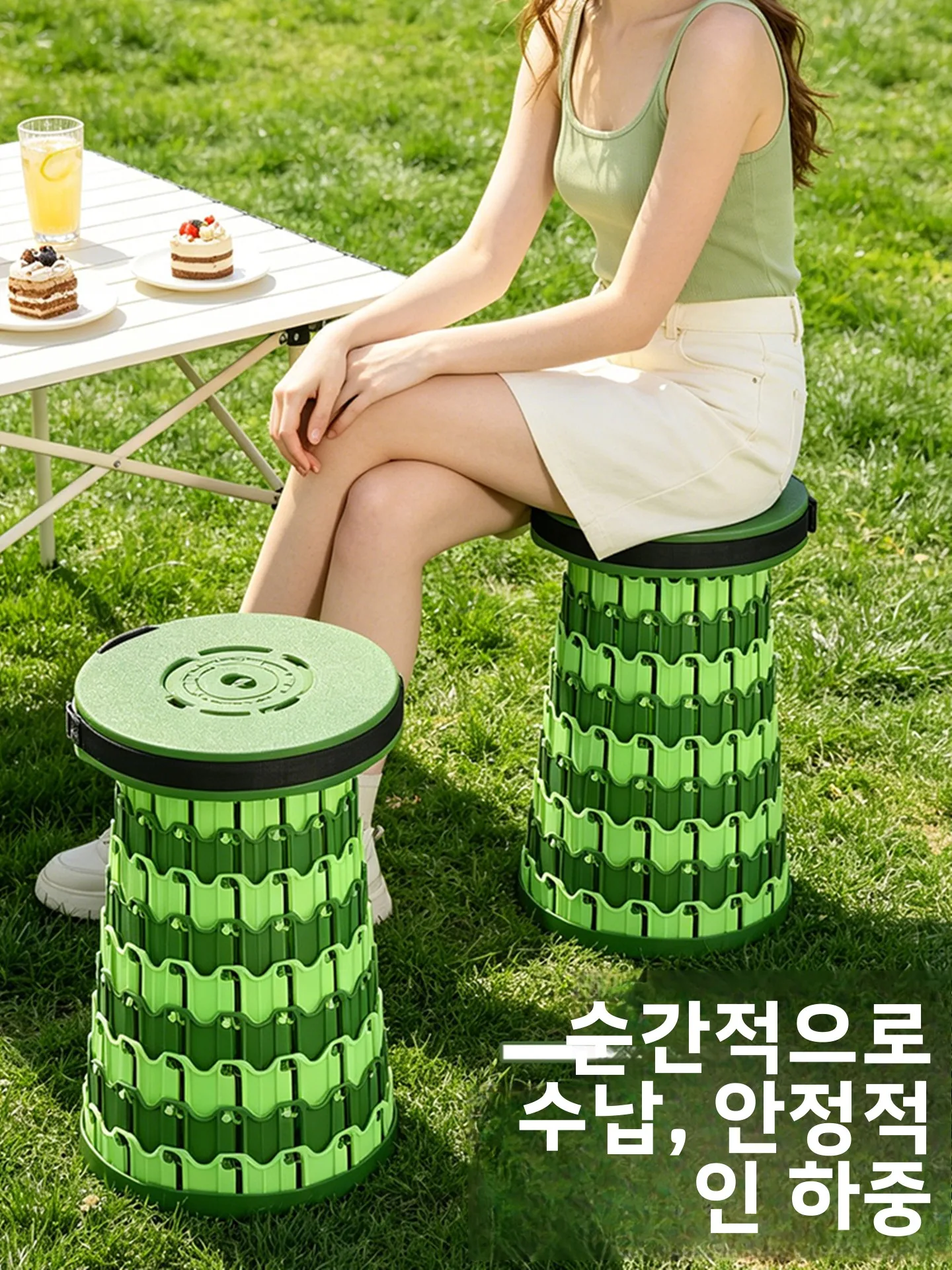 휴대용 플라스틱 접이식 캠핑 의자 스툴 야외 높이 조절 가능 피크닉 테이블 성인용 컴팩트 여행용 캠핑 의자