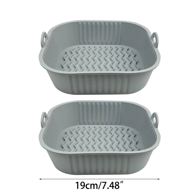 Pacote 2 forros pote silicone bandeja fritadeira ar silicone cesta fritadeira ar dropship