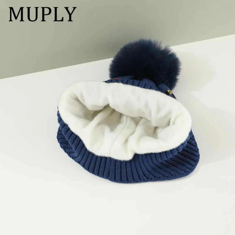 New Baby Knitted Hats Boys Girls Warm Caps Autumn and Winter Cartoon Kids Beanie Children's Earmuffs Caps 2-7T