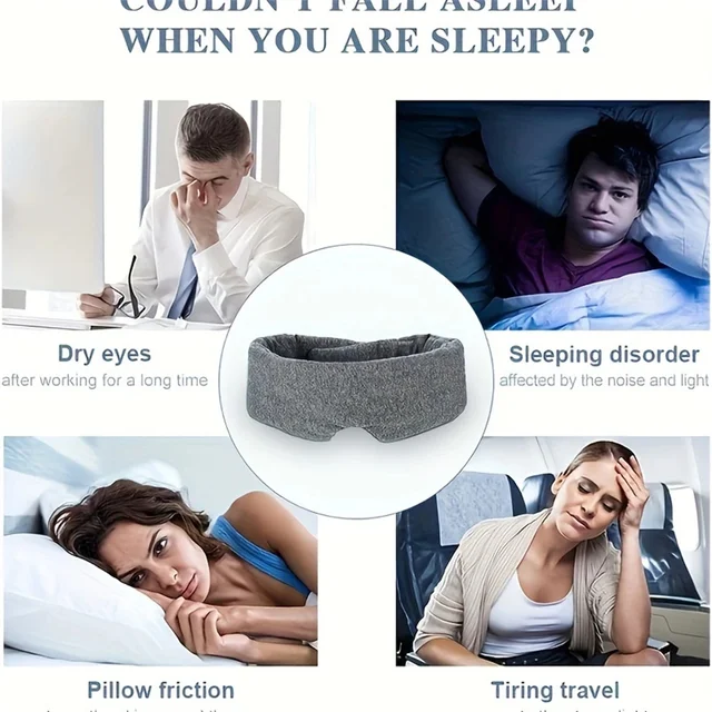 1 maschera per dormire, traspirante e che riduce la pressione, morbida maschera da viaggio portatile, pausa pranzo, copertura per gli occhi 2