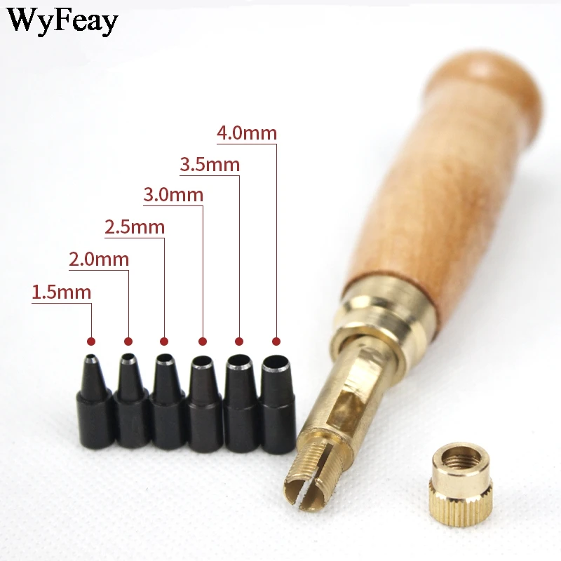 LeatherCraft Tools Automatic Belts Punch Mute Rotary Leather Hole Punches Working Watch Leather Tools Punch Screw Drill Tip DIY leather hole puncher leather hole punch leather punch tool round hole punch cutter set hole punch cutter set round hole punch set