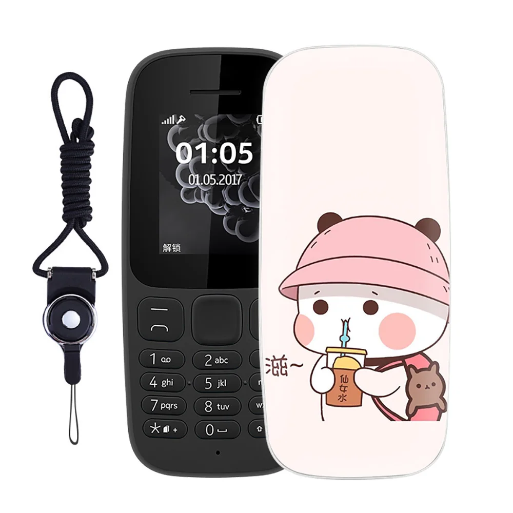 Per Nokia 105 (2019) V5 Nana NuovoOriginale Nero Trasparente Gel