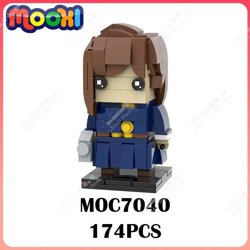 MOC7040 애니메이션 시리즈 캐릭터 MOC 빌딩 블록, 주술 가이센 쿠기사키 노바라 모델 장식 조립 벽돌, 어린이용 장난감