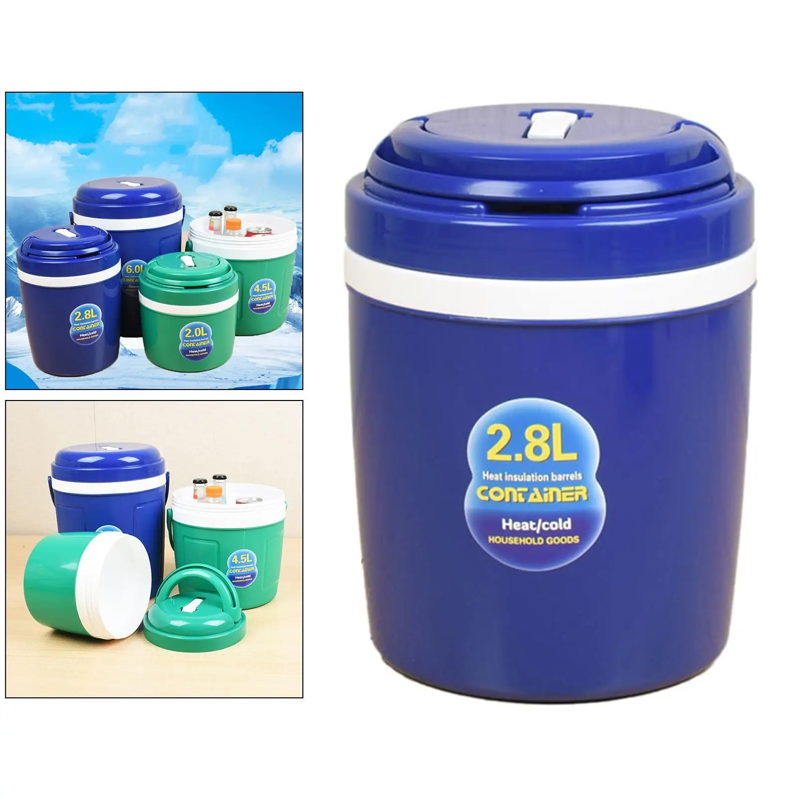 Double Wall Ice Bucket Car Insulated Bucket Ice Cube Cooler Beverage Cooler