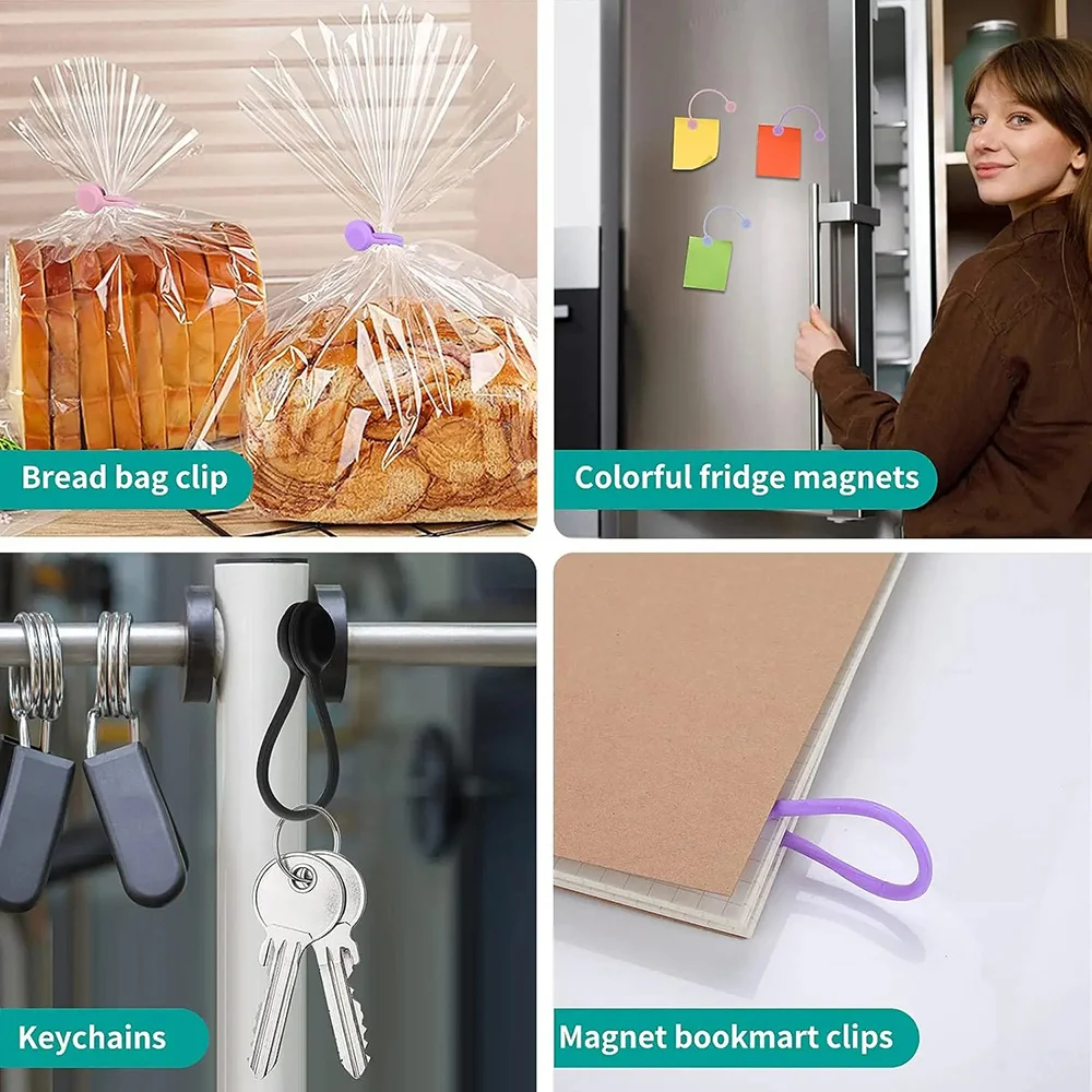 3/10Pcs Ear Mounted Magnetic Winding Device Multicolor Silicone Cable Ties Wires Organizer Cord Home Winders Protect Data Cable