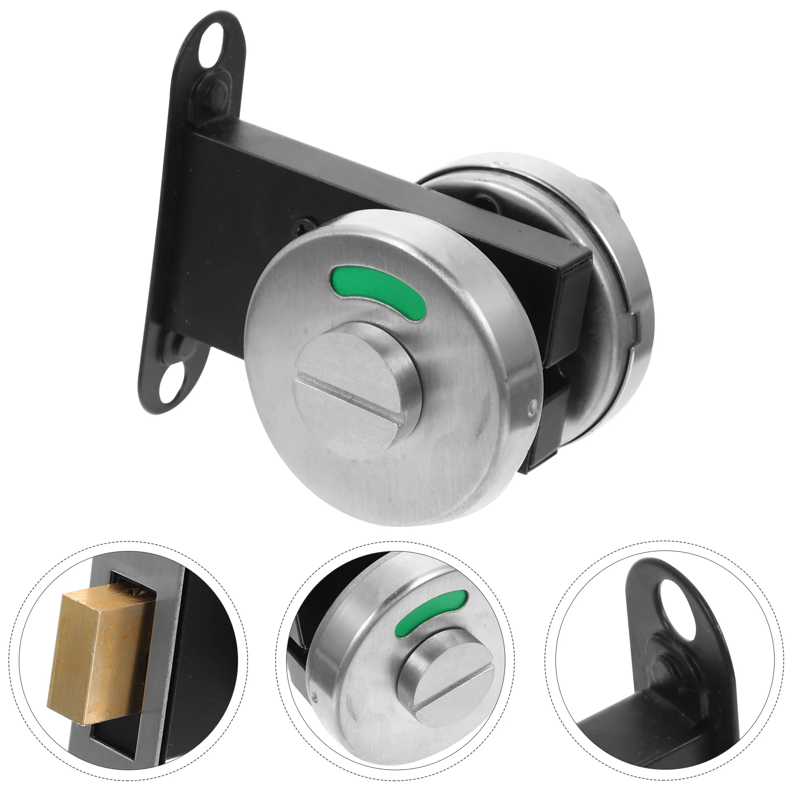 

Keyless Red and Green Indicator Lock Door Knob Rv Locks Stainless Steel Bathroom Latch