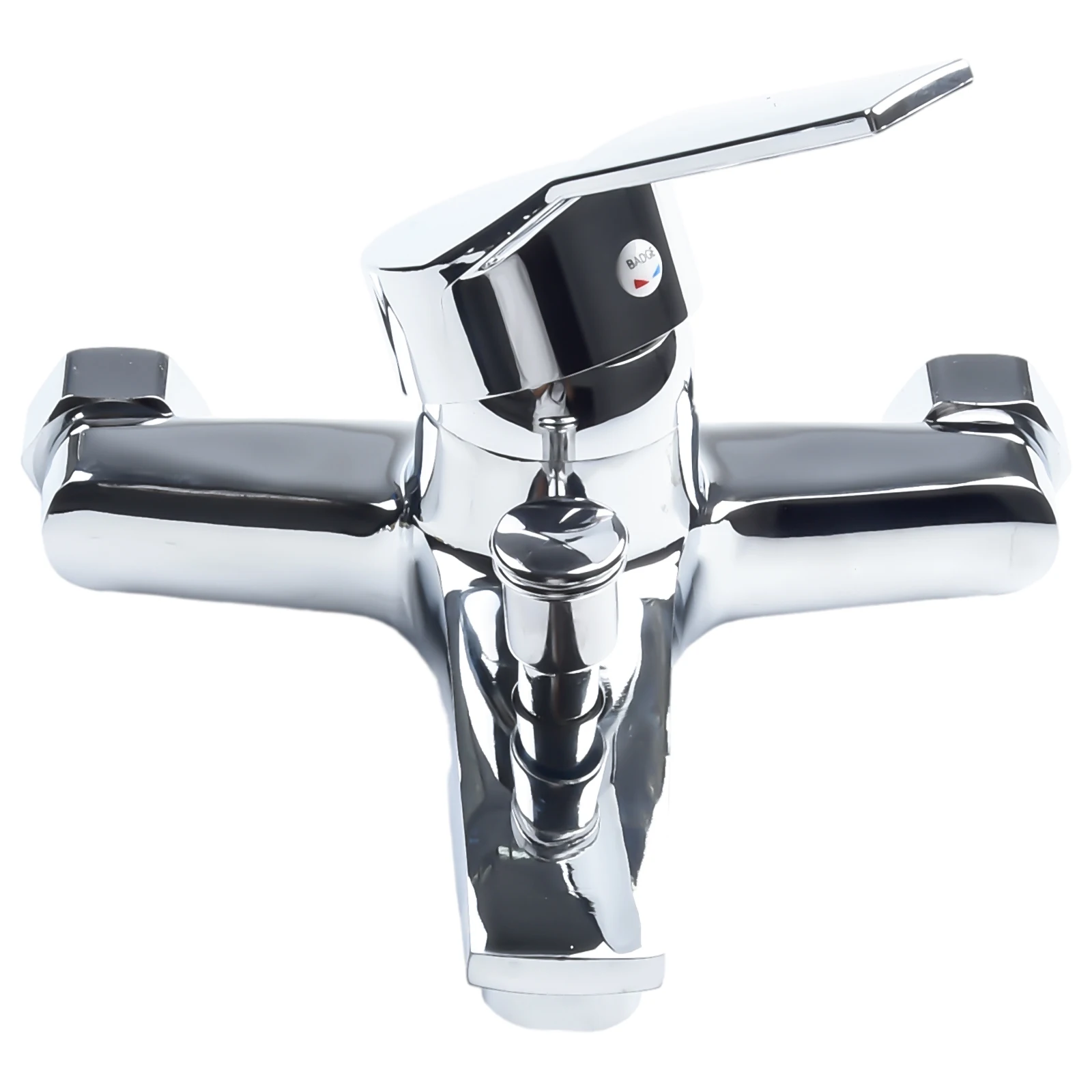 

Zinc Alloy Basin Faucets Chrome Wall Mounted Hot Cold Water Dual Spout Mixer Tap For Bathroom Splitter Bath Shower