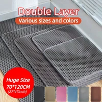 Tapis de litière pour chat Double couche antidérapant pour animaux de compagnie, grand bac à litière pour animaux de compagnie, filtre résistant à l'usure, imperméable et antidérapant 1
