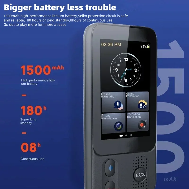 S10 Instant Voice Translator Portable 138 Language Smart Translator Supports Voice Recording Photo Offline Translation