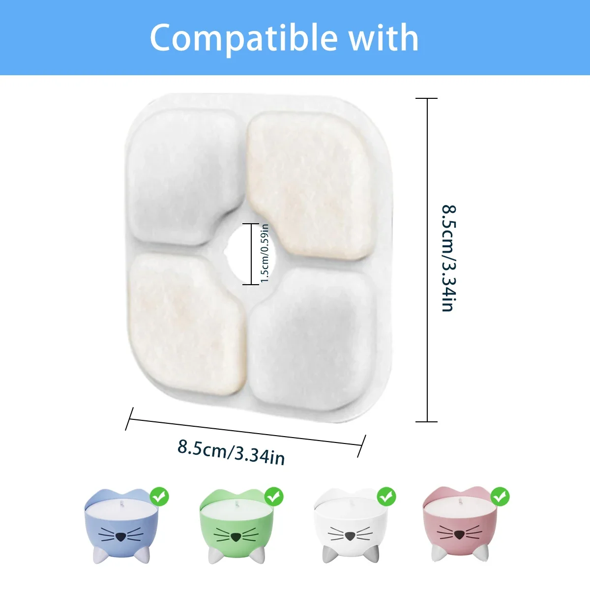 Replacement Activated Carbon Filter Cat Dog Drinking Fountain Replaced Filters for Pet Water Fountain Dispenser Accessories pet water fountain