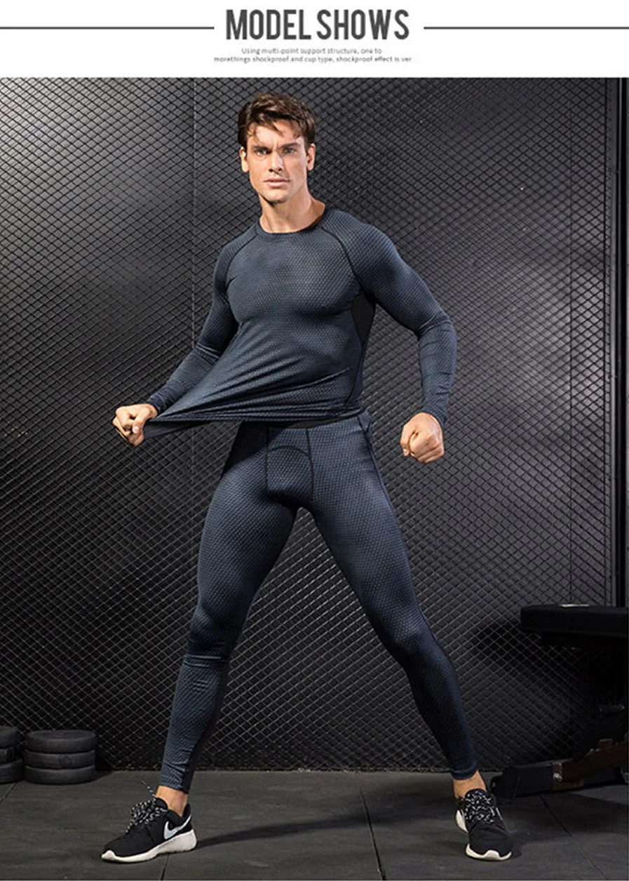 Description Picture 5 of itemThermal Underwear Suit Men 3D Print Thermo T Shirt Thermal Sports Shirt Quick Dry Thermal Underwear Men Long Johns Sets