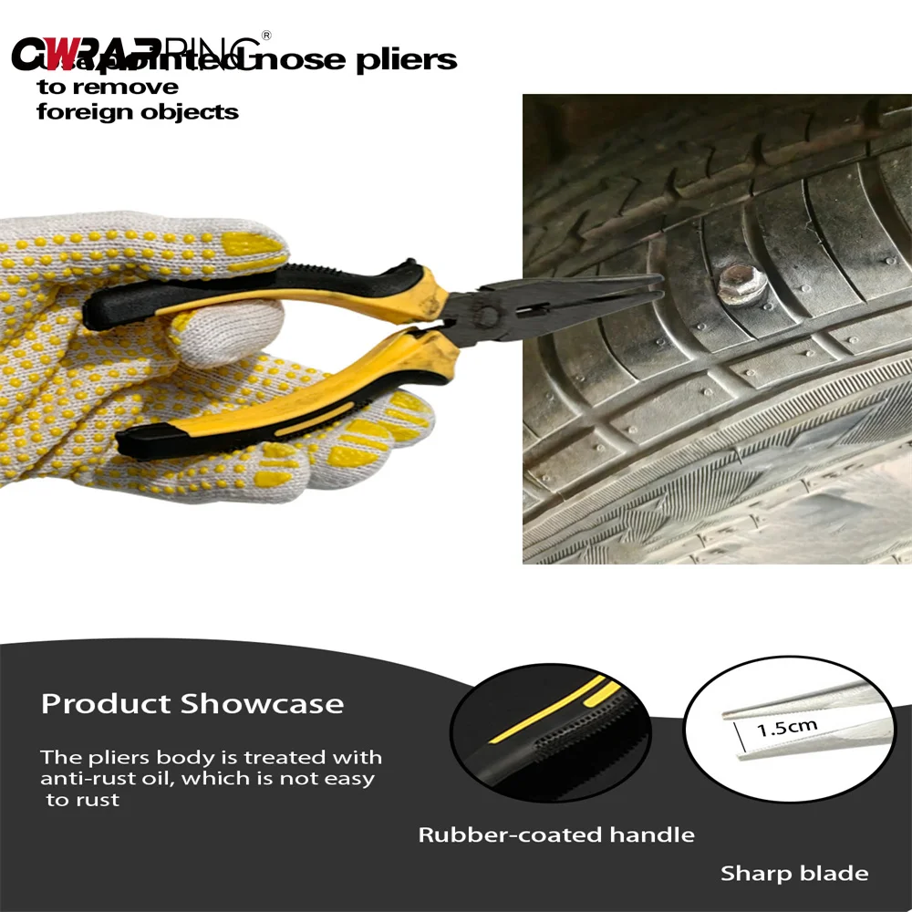 Car Tire Repair Tools Puncture Plug Kit Emergency Auto Tire Strips Glue Motorcycle Tyre Puncture Repair Tools for Car Accessorie