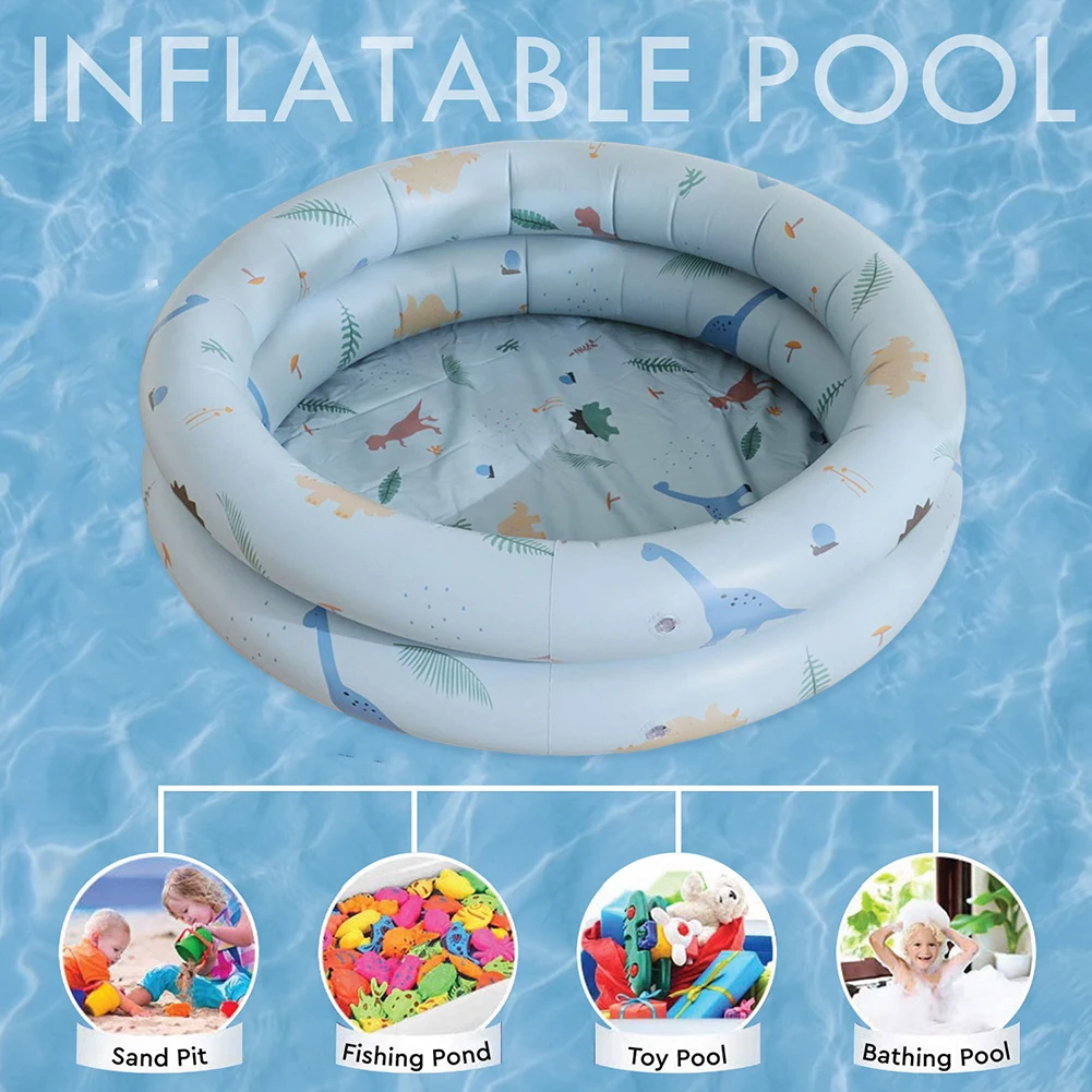Vintage Striped Inflatable Pool PVC Thickened Baby Swimming Pool Portable Puncture-Resistant for Household Garden Outdoor Beach