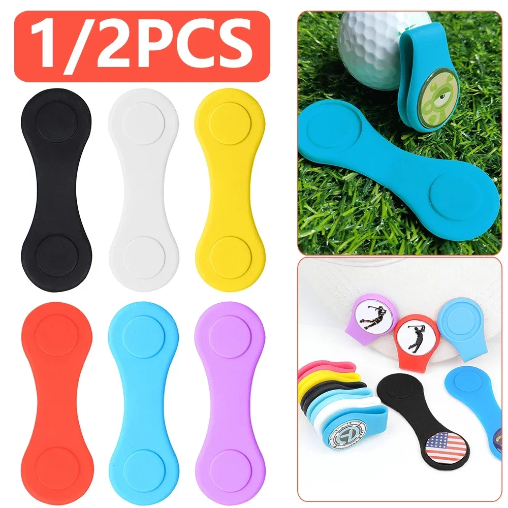 

Ball Pocket Golf Hat Golf Your Marker Magnetic To Clip Holder Strong Belt Accessories Clothes Edge With Silicone Attach 1/2Pcs