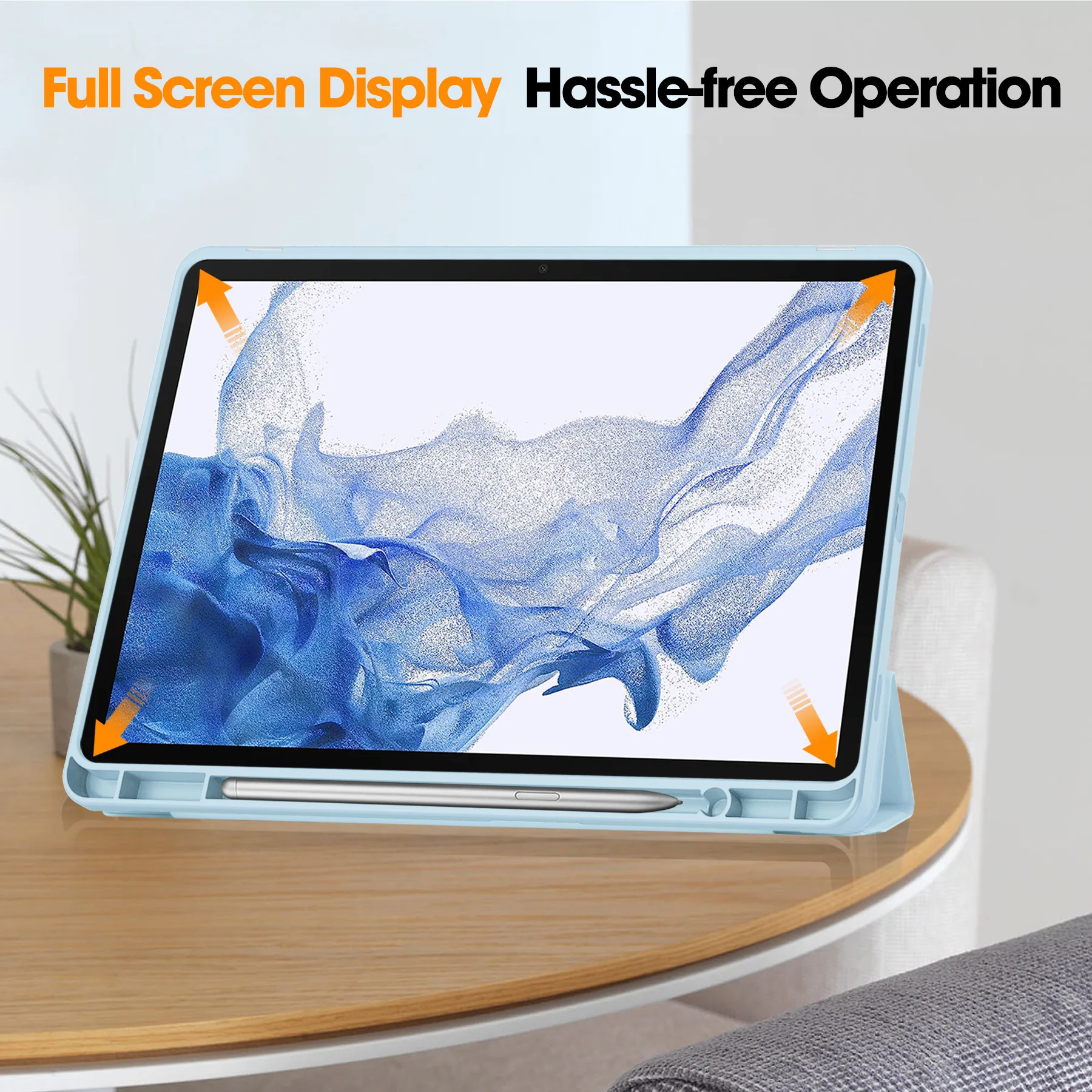 Premium Tri-Fold Stand Tablet Case with Pen Slot