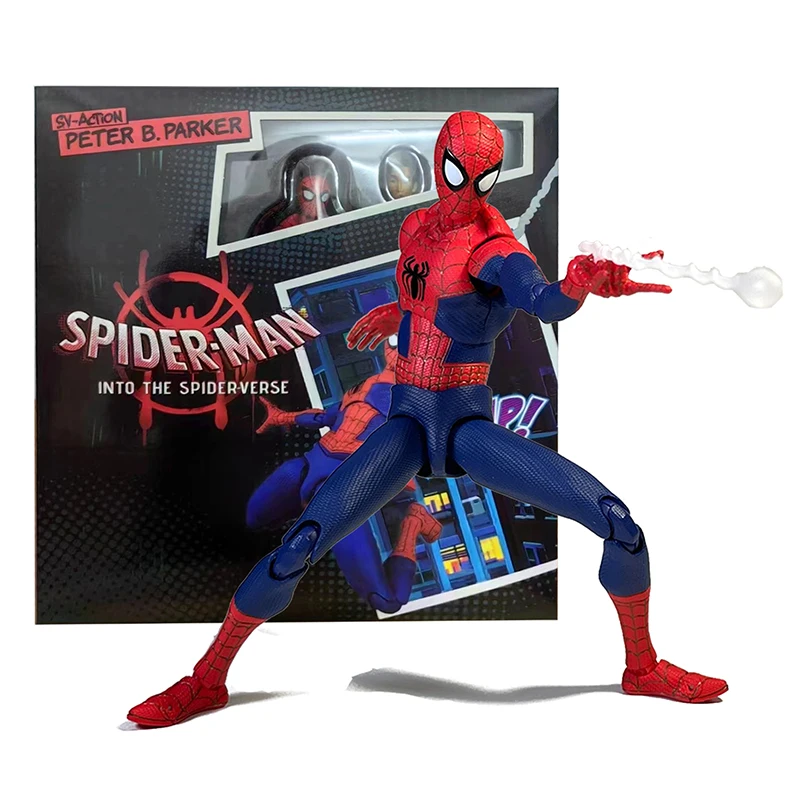 

Marvel Sv Action Spiderman Figures Peter Parker Miles Morales Figure Model Anime Spider-Man Into The Spider-Verse Movable Toys