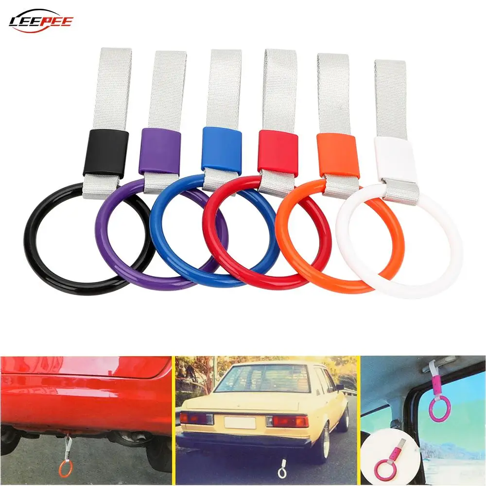 

Round JDM TSURIKAWA RING DRIFT Pull Ring Rear Bumper Warning Loop Exhaust Handle Strap 4x4 Car Accessories Decoration Interior