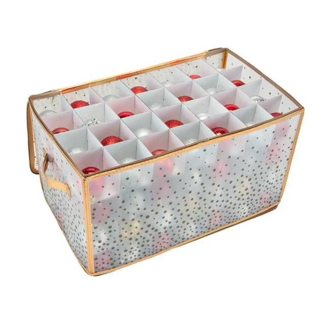 Christmas Holiday Plastic Ornament Organizer Box, Gold - AliExpress