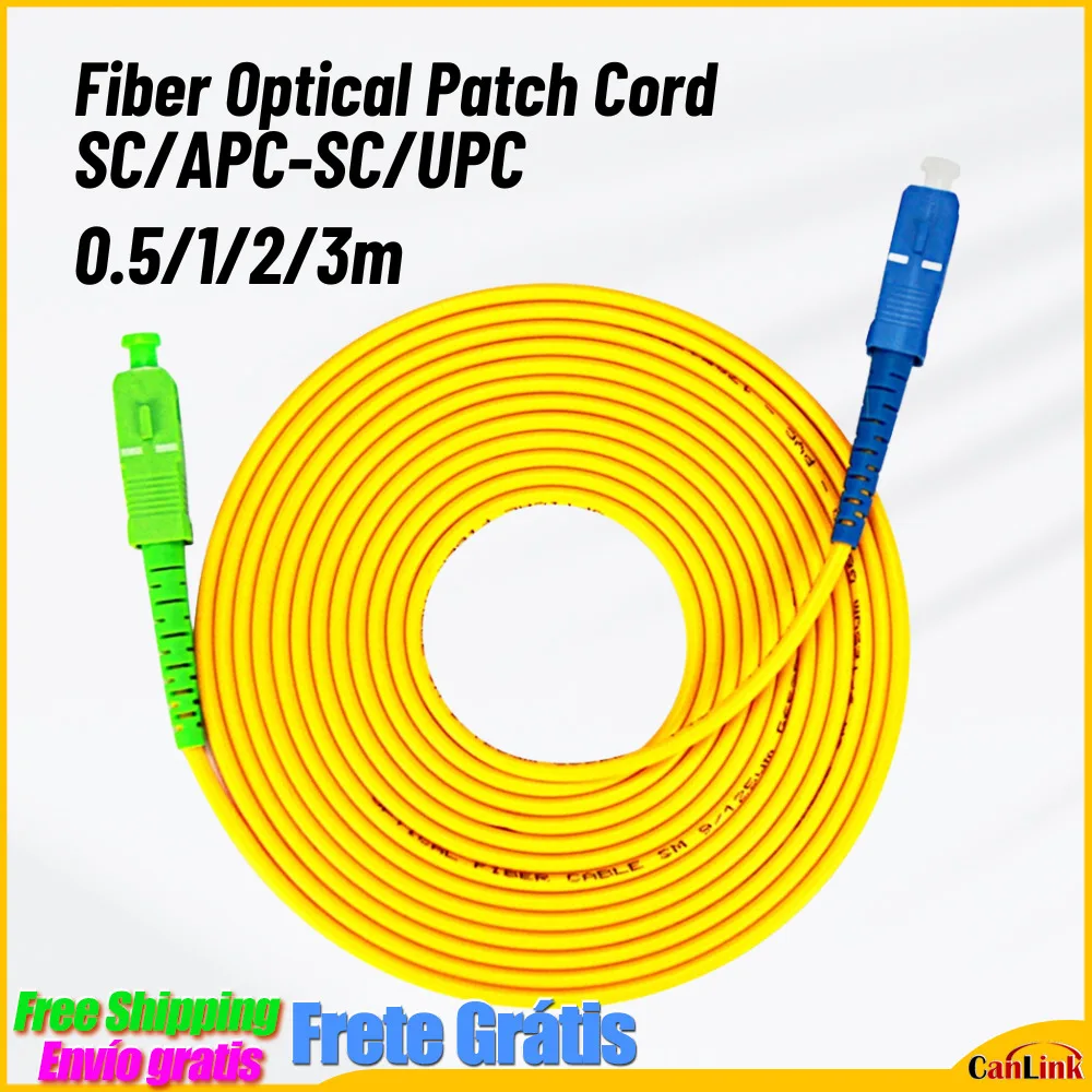 

10pcs/lot Fiber Optic Jumper 0.5/1/2/3m SC APC-SC UPC Simplex SM LSZH SC/APC-SC/UPC PVC Optic Patch Cord Cable 3.0mm