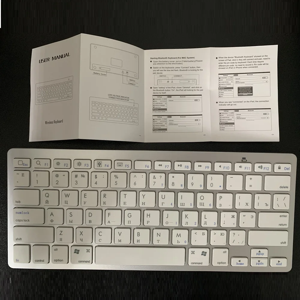 Compact Wireless Bluetooth Keyboard BK3001 Black Portable Mini QWERTY